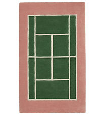 OYOY Tæppe - Tennis Tæppe - 150x88 cm - Grøn/Rose