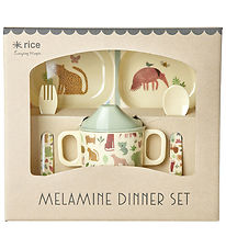 Rice Spisesæt - Melamin - 4 stk. - Sweet Jungle Print