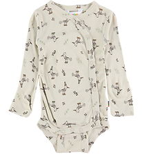 Joha Slå-om Body l/æ - Bambus - Beige m. Fugle