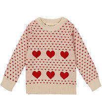 Flöss Bluse - Strik - Zoe - Ruby Red/Cloud