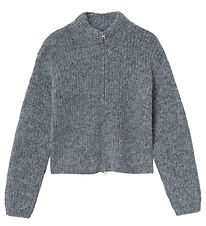 LMTD Cardigan - Strik - NlfNulo - Polyester/Uld - Dark Grey Mela LMTD Cardigan - Strik - NlfNulo - Polyester/Uld - Dark Grey Mela