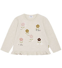 Hust and Claire Bluse - Ajna - Wheat Melange m. Blomster