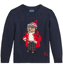 Polo Ralph Lauren Bluse - Strik - Navy m. Rød