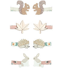 Mimi & Lula Hårclips - 8-pak - 3 cm - Mini Woodland Friends Home