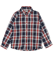 GANT Skjorte - Checked Flannel - Evening Blue