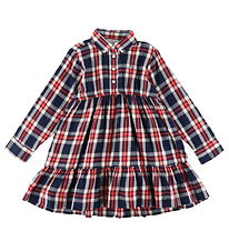 GANT Kjole - Checked Flannel - Evening Blue