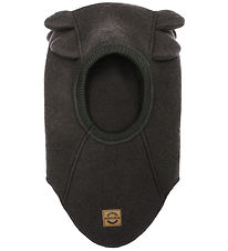 Mikk-Line Elefanthue - Uld - 1-lags - Dark Brown Melange m. Krok