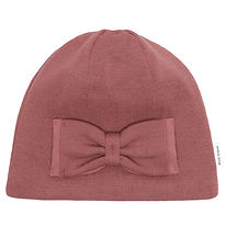 Mikk-Line Hue m. Sløjfe - Uld/Akryl - 2-lags - Rose Brown