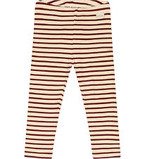 Petit Piao Leggings - Rib - Modal - Dark Cherry/Dark Off White