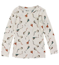 Katvig Bluse - Uld - Off White m. Drager
