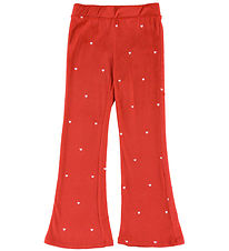 Vero Moda Girl Bukser - VmVelvet - Chinese Red/Hearts