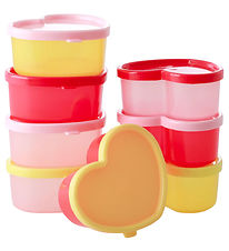 Rice Madbeholder - 8-pak - Hjerteform - 8x6,5 cm - Rød/Pink/Gul