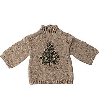 Maileg Julesweater til Nissedreng - str.6 - Beige/Juletræ