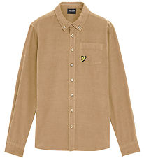 Lyle & Scott Skjorte - Fløjl - Needle Cord - Sand Storm