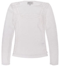 Hound Bluse - Lace - Off White m. Hulmønster