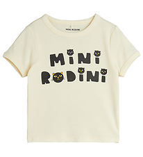 Mini Rodini T-shirt - Cats - Offwhite