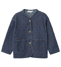 Lil Atelier Denimjakke - NmfLiva - Dark Denim/Heart Embroidery