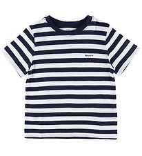GANT T-Shirt - Striped Shield - Evening Blue