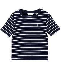 GANT T-Shirt - Striped Shield Slim - Rib - Evening Blue