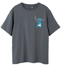 Name It T-Shirt - NkmDixie Stitch - Lava Smoke m. Print