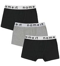 Name It Boxershorts - NkmBoxer - 3-pak - Sort/Bright White Waist