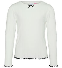 Vero Moda Girl Bluse - VmJulietta - Snow White/Black Contrast