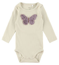 Name It Body L/Æ - Rib - NbfBolia - Summer Sand m. Sommerfugl