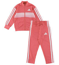 adidas Performance Træningssæt - LK 3S TIB TS - Pnkfus/White/Clp