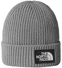 The North Face Hue - Strik - Logo Box Cuffed - Gråmeleret