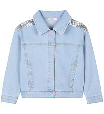 Billieblush Denimjakke - Double Stone/Bleach m. Pailletter