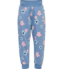 Hummel Sweatpants - hmlRinna - Faded Denim m. Blomster