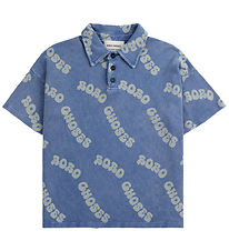 Bobo Choses T-shirt - Polo - Wavy Waffle - Blå