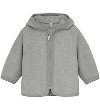 Huttelihut Cardigan - Fleece - Lys Grå Meleret