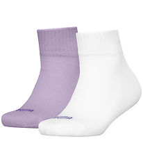 Puma Ankelstrømper - 2-pak - Kids Quarter - Lilla/Hvid m. Hjerte