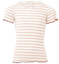 Minimalisma Bluse - Rib - Silke/Bomuld - Blomst - Sweet Stripes/