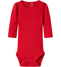 Name It Body l/æ - NbfDagnes - Chinese Red m. Hulmønster