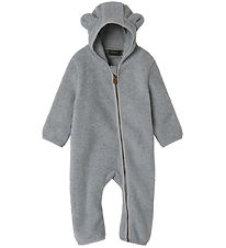 Name It Fleecedragt - NbnMeeko - Grey Melange m. Ører
