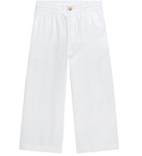 Polo Ralph Lauren Bukser - Hør - Wide Leg - Hvid