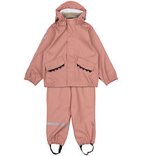 Mikk-Line Regntøj m. Seler - Pu - Animal - Ash Rose