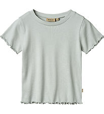 Wheat T-shirt - Rib - Irene - Soft Blue