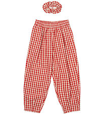 The New Bukser og Scrunchie - TnNally - Poppy Red Check