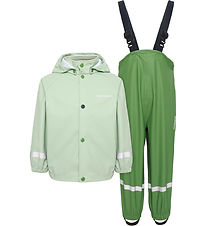 Didriksons Regntøj m. Seler - PU - Slaskeman - Light Algae Green