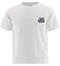C.P. Company T-shirt - Gauze White m. Blå