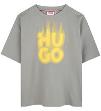 HUGO T-shirt - Ultimate Gray m. Gul