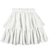 Molo Nederdel - Brianna - Crisp White m. Hulmønster