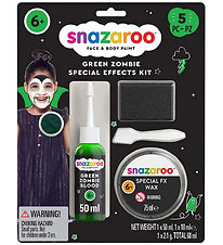 Snazaroo Sminkefarvesæt - Zombie Grøn - 5 Dele