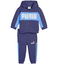 Puma Sweatsæt - Minicats Ess Block - Blue Crystal