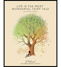 H.C. Andersen Plakat i Ramme - Life is - 40x50cm - Gul