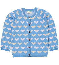 Copenhagen Colors Cardigan - Strik - Heart - Sky Blue Comb
