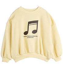 Mini Rodini Sweatshirt - Note - Støvet Gul m. Sort